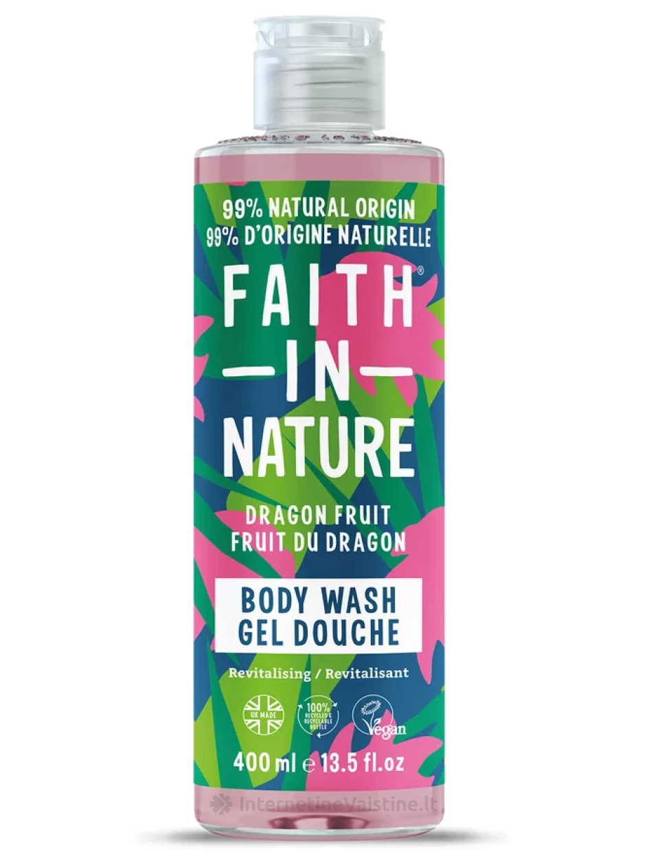 FAITH IN NATURE Dragon Fruit dušo gelis, 400 ml, Vnt | internetinevaistine.lt
