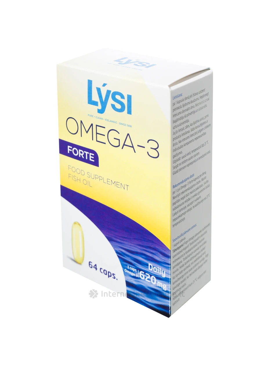 Lysi OMEGA-3 FORTE - žuvų taukai, N64 | internetinevaistine.lt