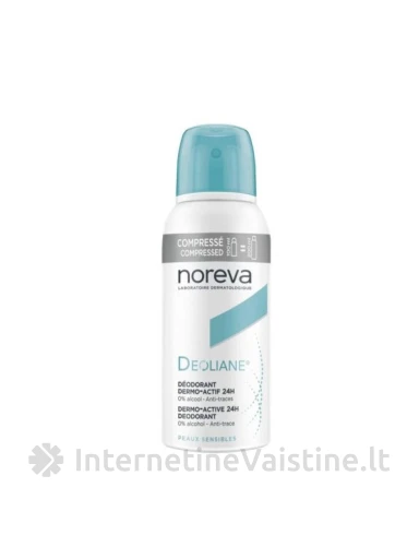 NOREVA DEOLIANE 24 val. veikiantis purškiamas dezodorantas, 100 ml, Vnt | internetinevaistine.lt