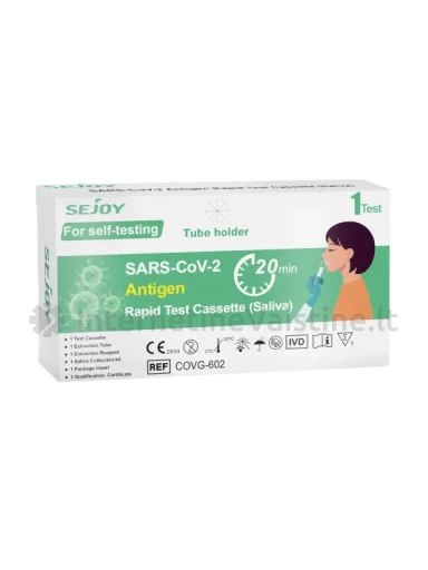 SEJOY SARS-CoV-2 antigenų greitasis testas iš seilių 1 vnt. | internetinevaistine.lt