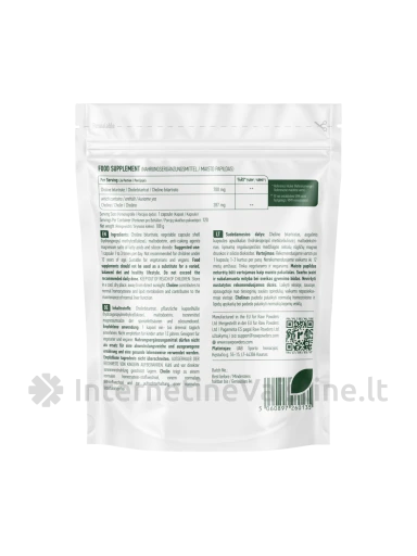 RAW POWDERS, Cholino Bitartratas 700 mg, 120 kapsulių | internetinevaistine.lt