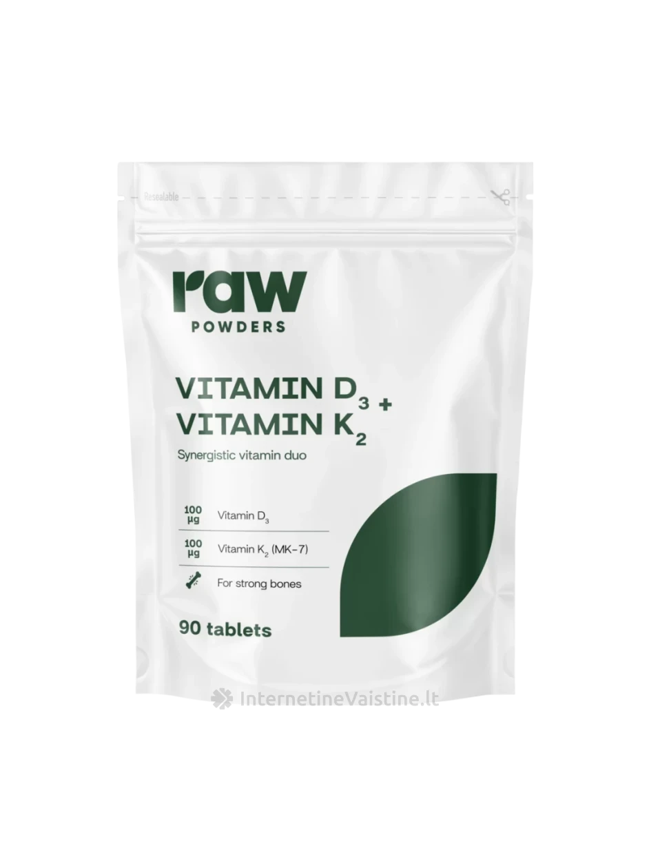 Vitaminas D3 + Vitaminas K2 (90 tablečių), N1 | internetinevaistine.lt
