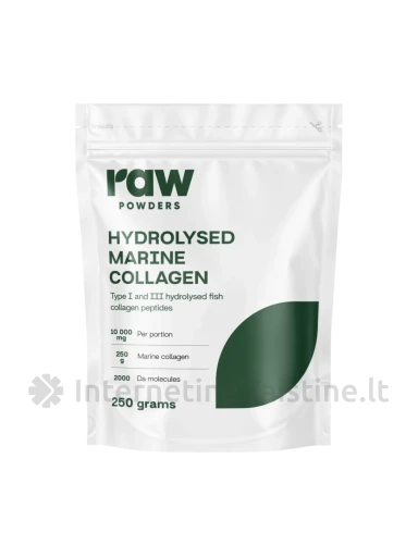 RAW POWDERS Fish hydrolyzed collagen milt., 250 g, Vnt | internetinevaistine.lt
