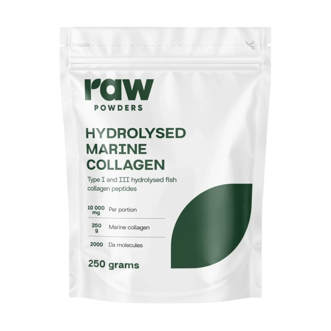 RAW POWDERS Hidrolizuotas jūrinis kolagenas, 250 g