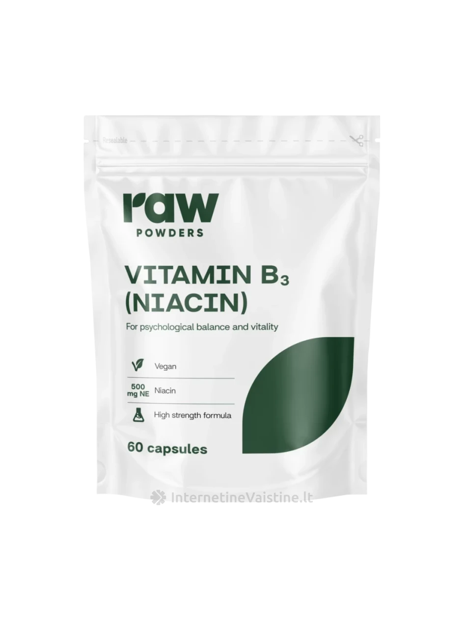 Niacinas (Vitaminas B3) (500 mg 60 kapsulių), N1 | internetinevaistine.lt