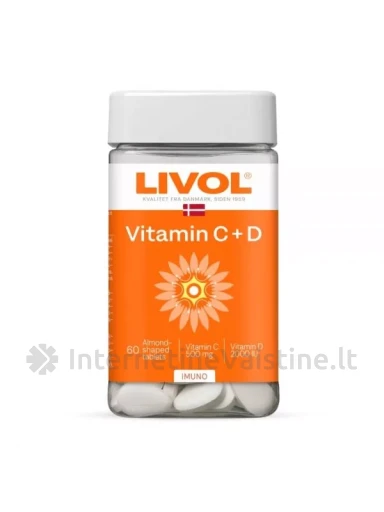LIVOL maisto papildas EXTRA VITAMINAI C + D, 60 tab. | internetinevaistine.lt