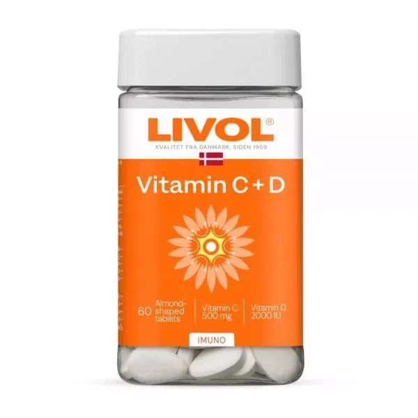 LIVOL maisto papildas EXTRA VITAMINAI C + D, 60 tab.