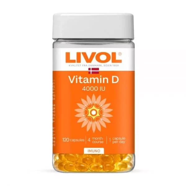 LIVOL maisto papildas VITAMIN D 4000 TV, 120 kaps.