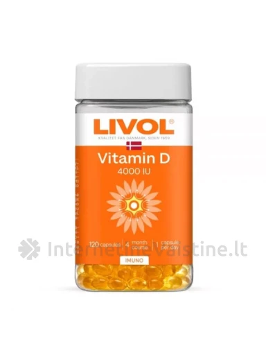 LIVOL maisto papildas VITAMIN D 4000 TV, 120 kaps. | internetinevaistine.lt