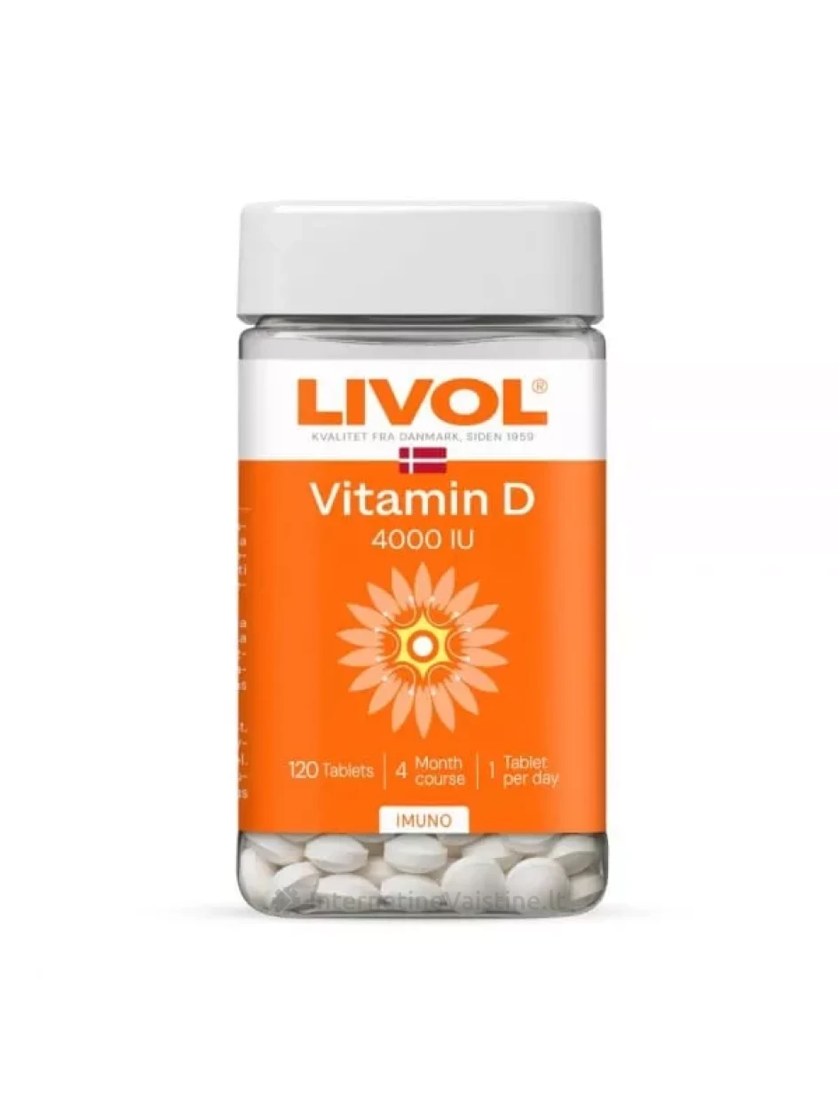 LIVOL maisto papildas EXTRA VITAMIN D 4000 TV, 120 tab. | internetinevaistine.lt