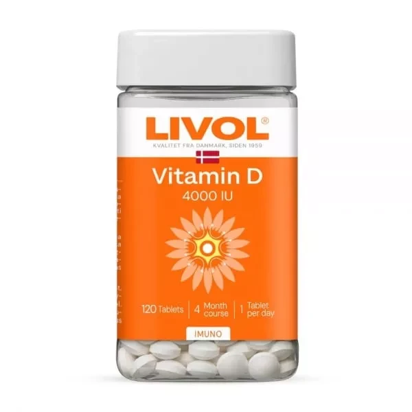LIVOL maisto papildas EXTRA VITAMIN D 4000 TV, 120 tab.