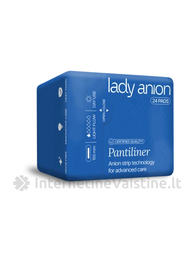 LADY ANION higieniniai įklotai su anijonų juostele, 155 mm, 24 vnt. | internetinevaistine.lt