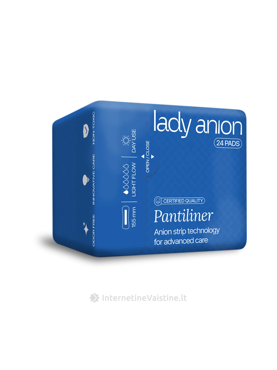 LADY ANION higieniniai įklotai su anijonų juostele, 155 mm, 24 vnt. | internetinevaistine.lt