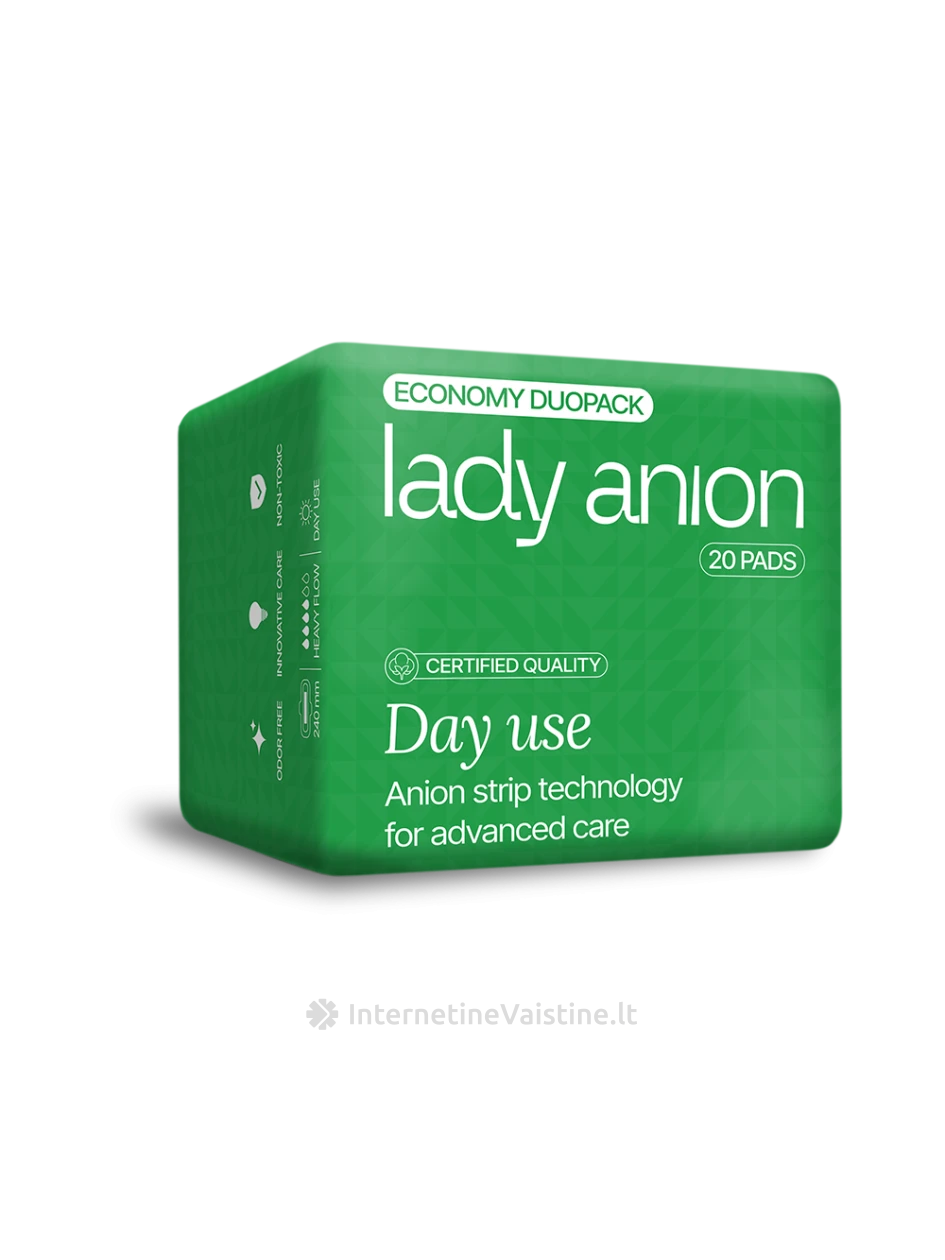 LADY ANION dieniniai higieniniai paketai su anijonų juostele, 240 mm, 20 vnt. | internetinevaistine.lt