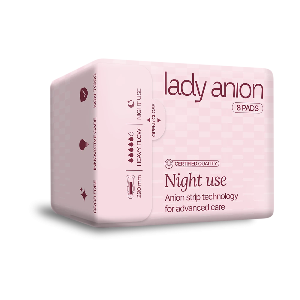 LADY ANION higieniniai paketai su anijonų juostele, 290 mm, 8 vnt.