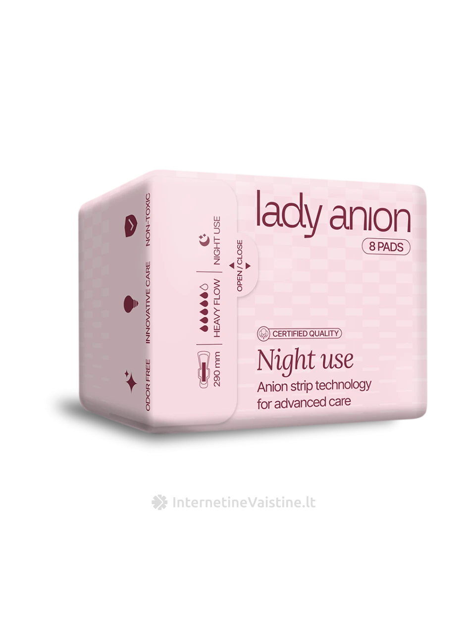 LADY ANION higieniniai paketai su anijonų juostele, 290 mm, 8 vnt. | internetinevaistine.lt