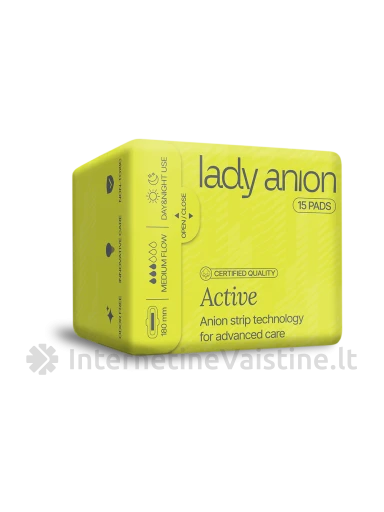 LADY ANION kasdieniniai higieniniai paketai su anijonų juostele, 180 mm, 15 vnt. | internetinevaistine.lt