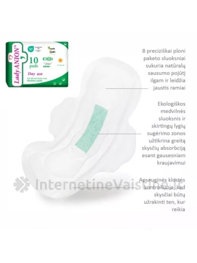 LADY ANION higieniniai paketai su anijonų juostele, 240 mm, 10 vnt. | internetinevaistine.lt