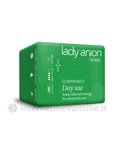 LADY ANION higieniniai paketai su anijonų juostele, 240 mm, 10 vnt. | internetinevaistine.lt