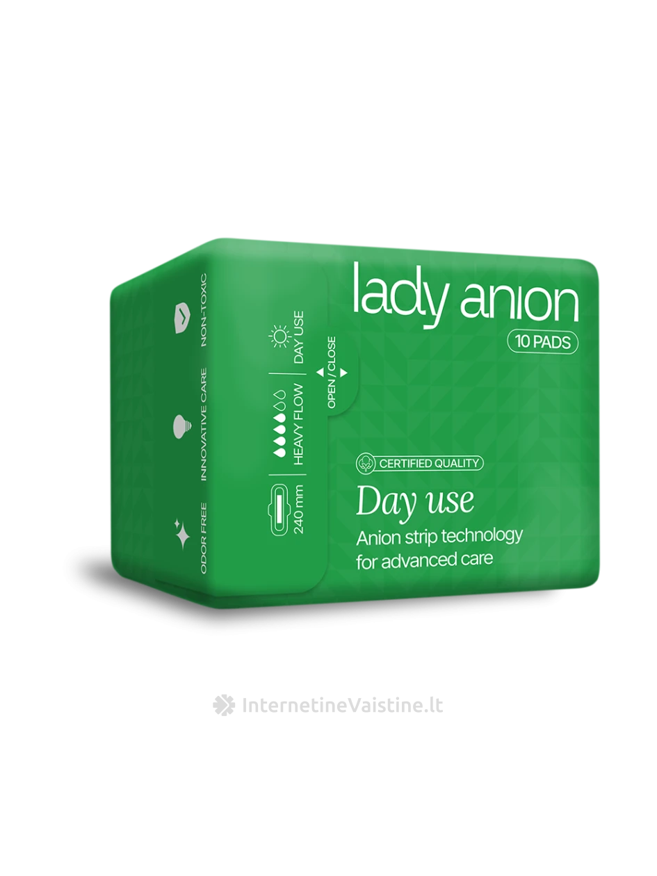 LADY ANION higieniniai paketai su anijonų juostele, 240 mm, 10 vnt. | internetinevaistine.lt