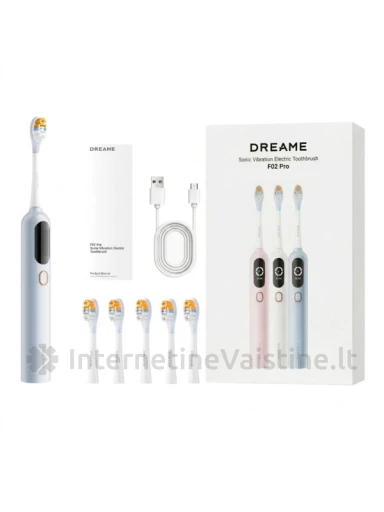 DREAME F02 PRO, elektrinis dantų šepetėlis, mėlynas, +6vnt galvučių | internetinevaistine.lt