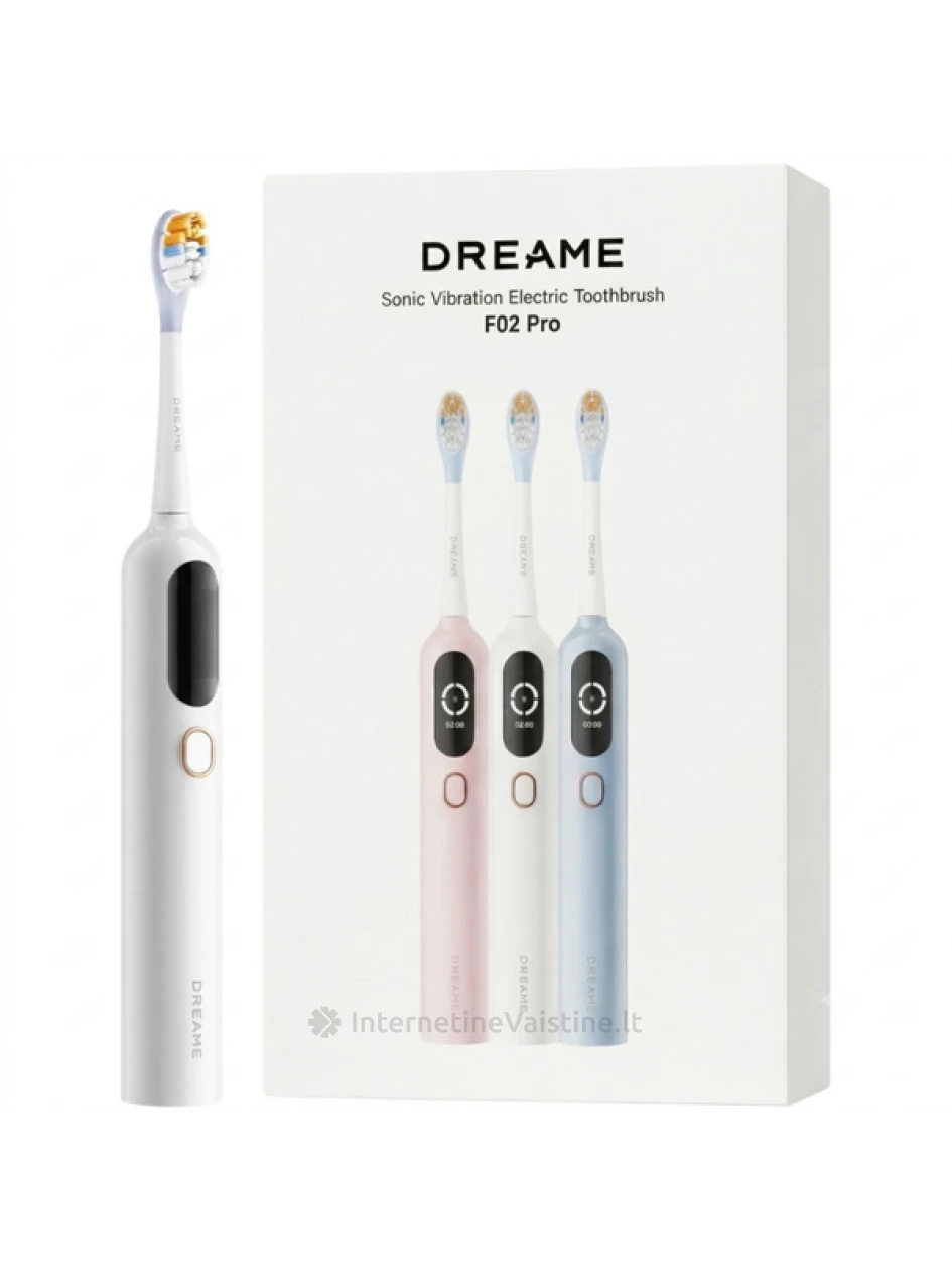 DREAME F02 PRO, elektrinis dantų šepetėlis, baltas, +6vnt galvučių | internetinevaistine.lt