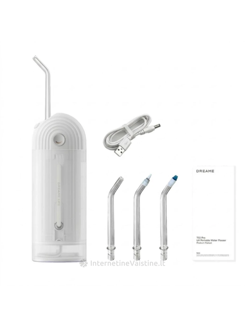 DREAME T02 PRO UV, burnos irigatorius, baltas, +4 vnt. antgalių | internetinevaistine.lt