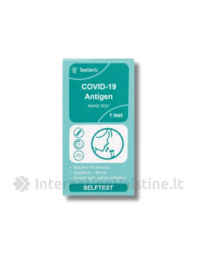 TESTERA COVID-19 antigeno greitasis testas iš seilių, 1 vnt. | internetinevaistine.lt