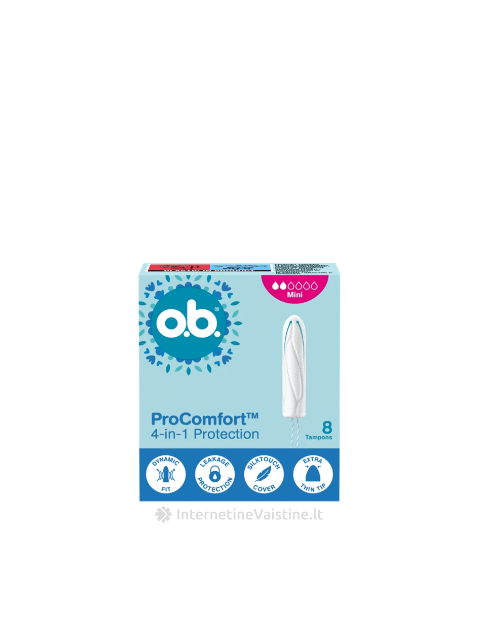 O.B. Pro Comfort Mini tamponai, 8 vnt. | internetinevaistine.lt