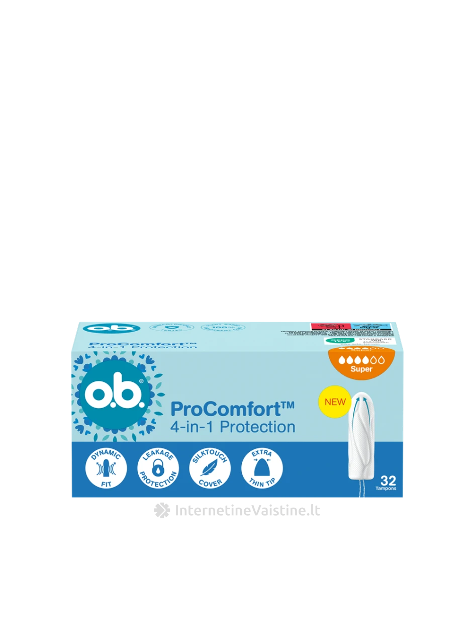 O.B. Pro Comfort Super tamponai, 32 vnt. | internetinevaistine.lt