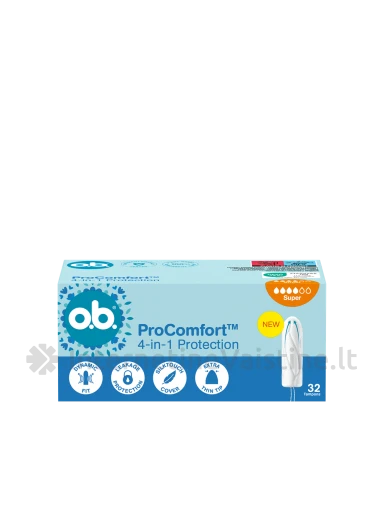 O.B. Pro Comfort Super tamponai, 32 vnt. | internetinevaistine.lt