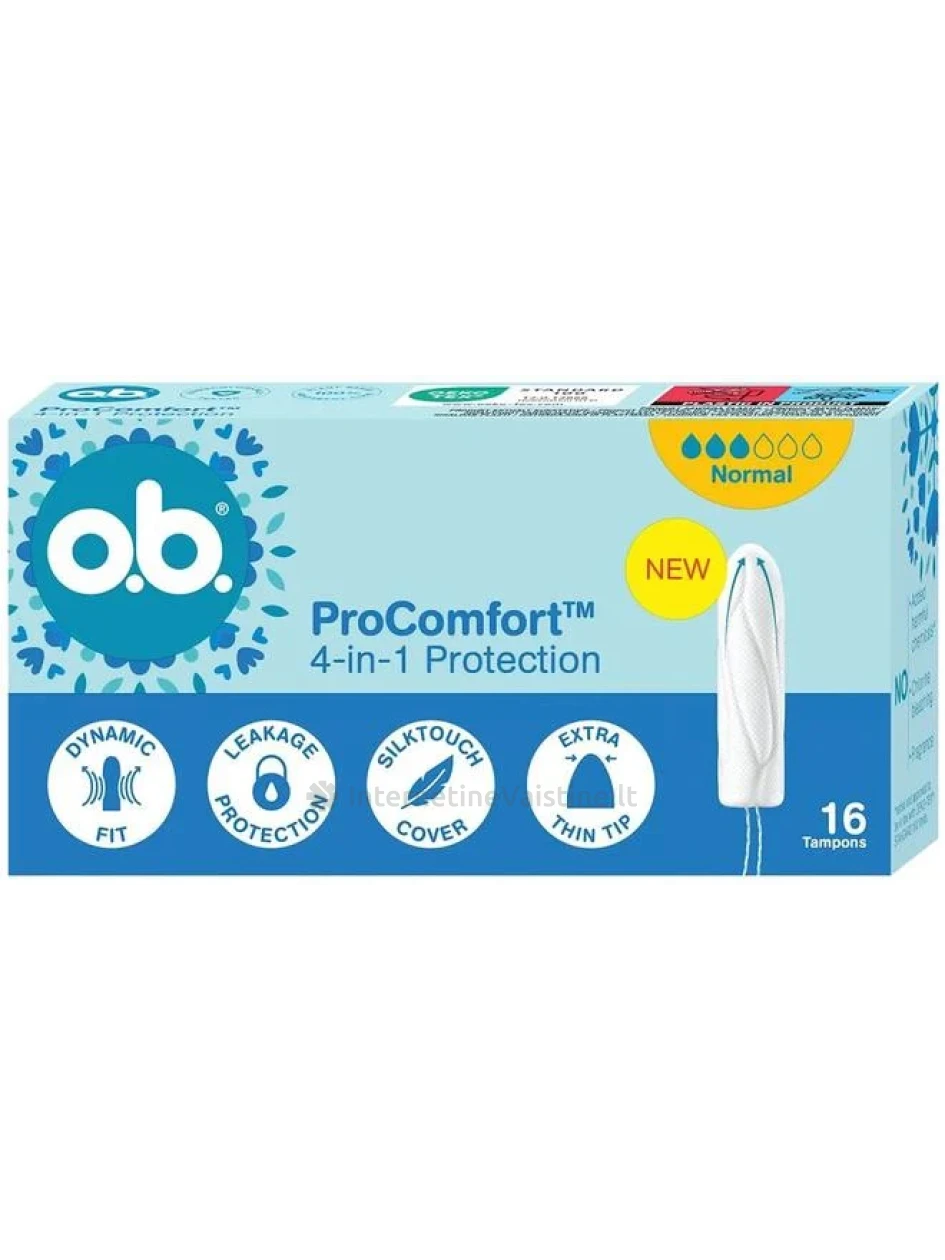 O.B. Pro Comfort Normal tamponai, 16 vnt. | internetinevaistine.lt