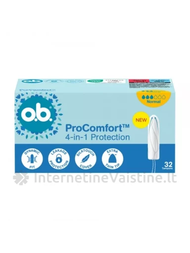 O.B. Pro Comfort Normal tamponai, 32 vnt. | internetinevaistine.lt