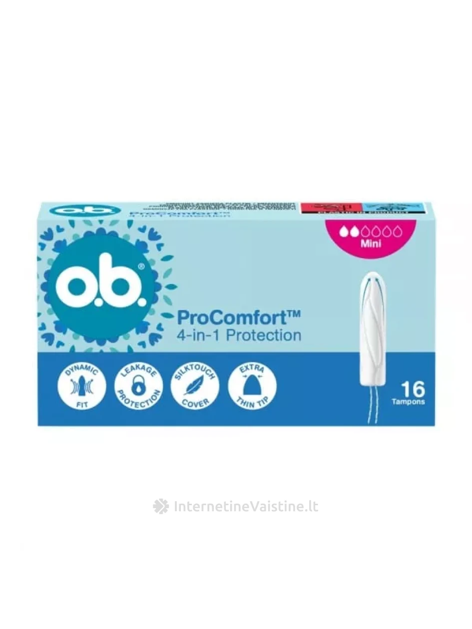 O.B. Pro Comfort Mini tamponai 16 vnt. | internetinevaistine.lt