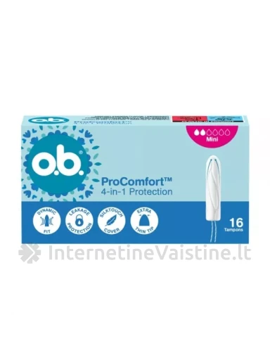 O.B. Pro Comfort Mini tamponai 16 vnt. | internetinevaistine.lt