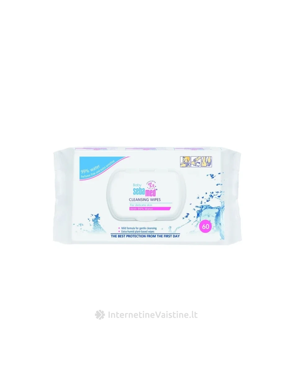 SEBAMED BABY drėgnos servetėlės, 60 vnt. | internetinevaistine.lt