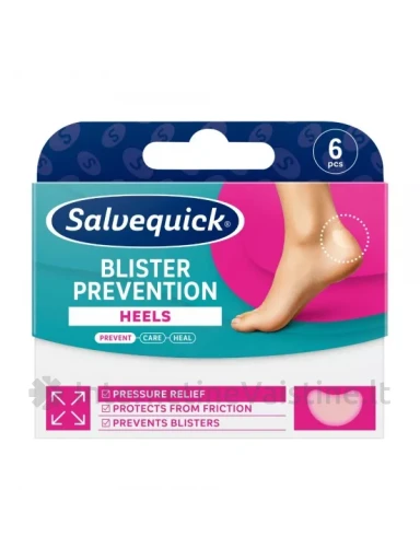 SALVEQUICK hidrokoloidiniai pleistrai prevencijai BLISTER PREVENTION HEELS, 6 vnt. | internetinevaistine.lt