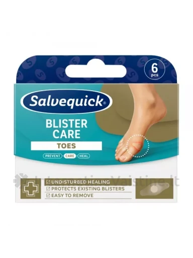 SALVEQUICK pūslių pleistrai pirštams BLISTER CARE TOES, 6 vnt. | internetinevaistine.lt