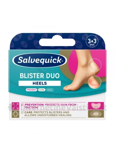 SALVEQUICK pūslių pleistrų rinkinys BLISTER DUO HEELS, 6 vnt. | internetinevaistine.lt