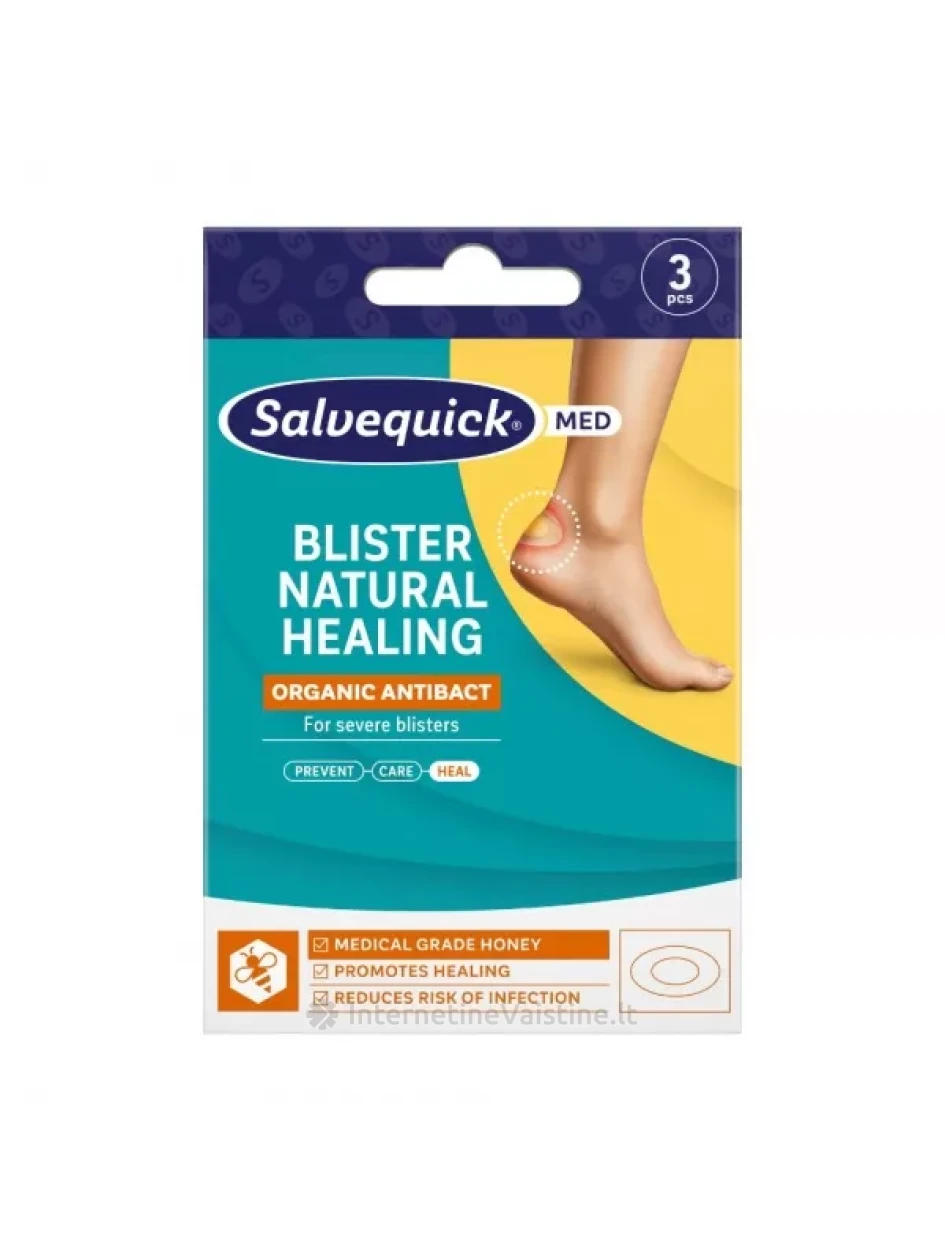 SALVEQUICK pūslių pleistrai BLISTER NATURAL HEALING, 3 vnt. | internetinevaistine.lt