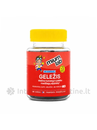 mium LAB Maisto papildas KIDS GELEŽIS be cukraus, 30 guminukų | internetinevaistine.lt