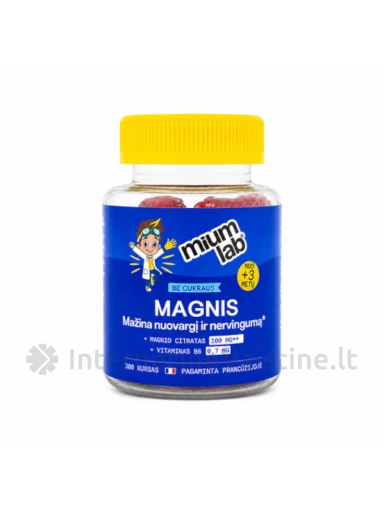 mium LAB Maisto papildas KIDS MAGNIS be cukraus, 30 guminukų, 30 guminukų | internetinevaistine.lt