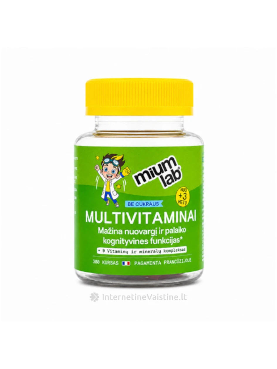 mium LAB Maisto papildas KIDS MULTIVITAMINAI be cukraus, 30 guminukų, 30 guminukų | internetinevaistine.lt