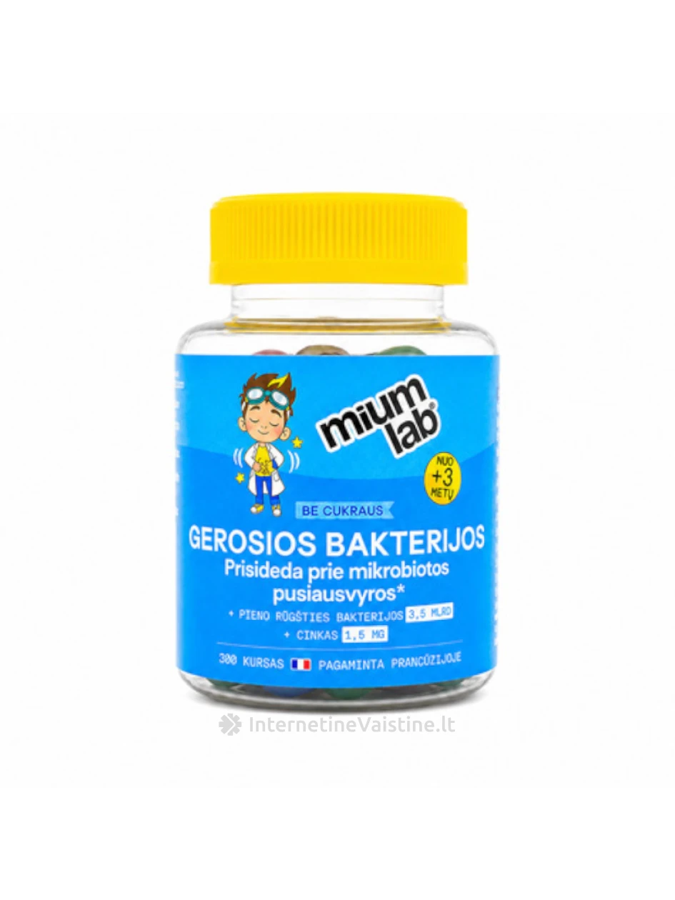 mium LAB Maisto papildas KIDS PROBIOTIKAI be cukraus, 30 guminukų, 30 guminukų | internetinevaistine.lt