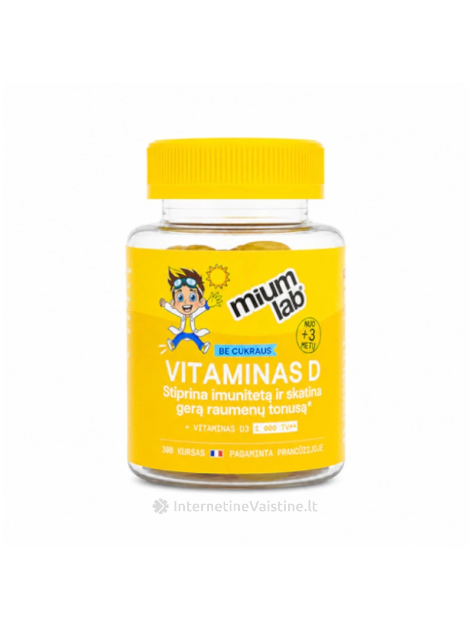 mium LAB Maisto papildas KIDS VITAMINAS D be cukraus, 30 guminukų, 30 guminukų | internetinevaistine.lt