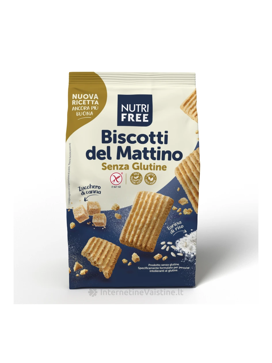NUTRIFREE BISCOTTI DEL - sausainiai be glitimo, 300g | internetinevaistine.lt