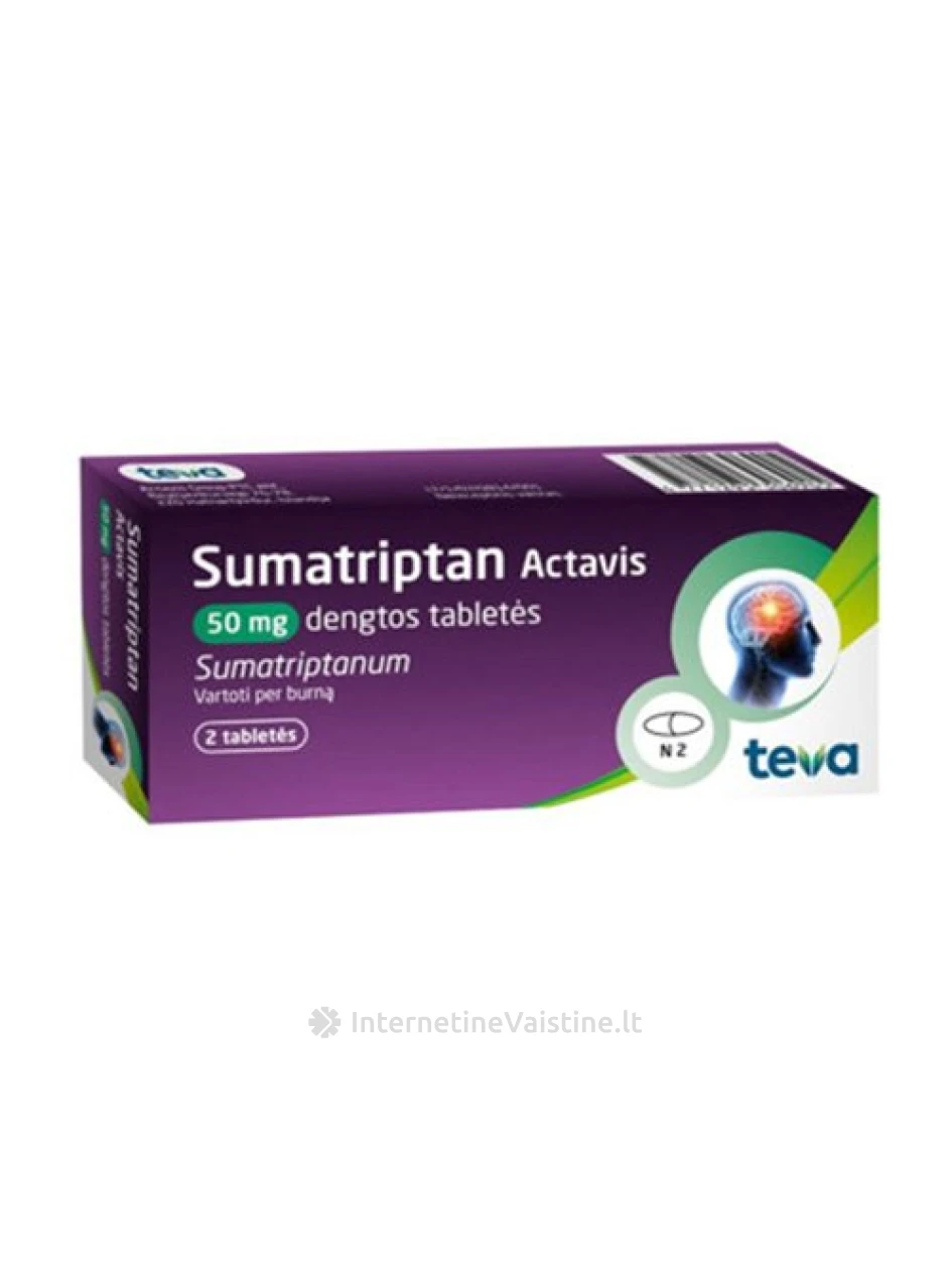 SUMATRIPTAN Actavis 50mg tab., N2 | internetinevaistine.lt
