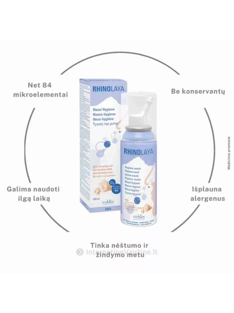 RHINOLAYA nosies purškalas su himalajų druska, 100 ml, Vnt | internetinevaistine.lt