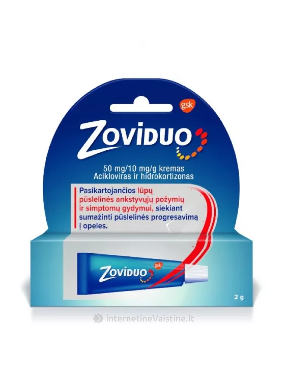 ZOVIDUO 50 mg/10 mg/g kremas 2 g | internetinevaistine.lt