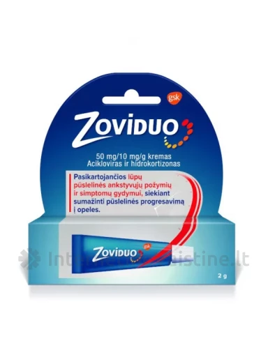 ZOVIDUO 50 mg/10 mg/g kremas 2 g | internetinevaistine.lt
